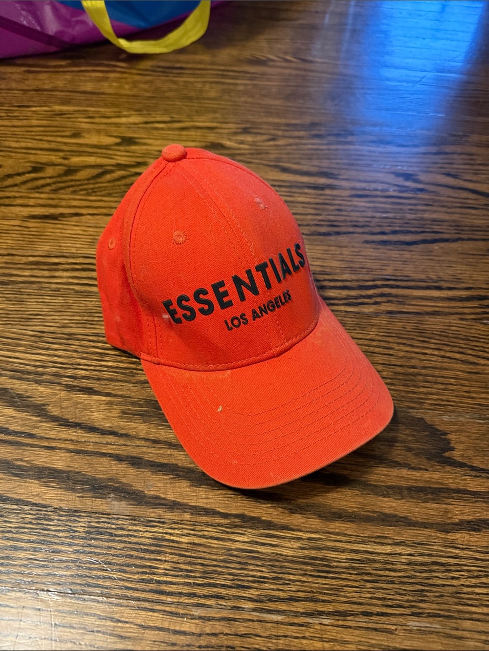 Essentials Kids Orange Baseball Cap with Black Logo